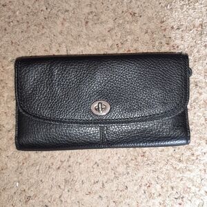 Leather Turn Lock Wallet